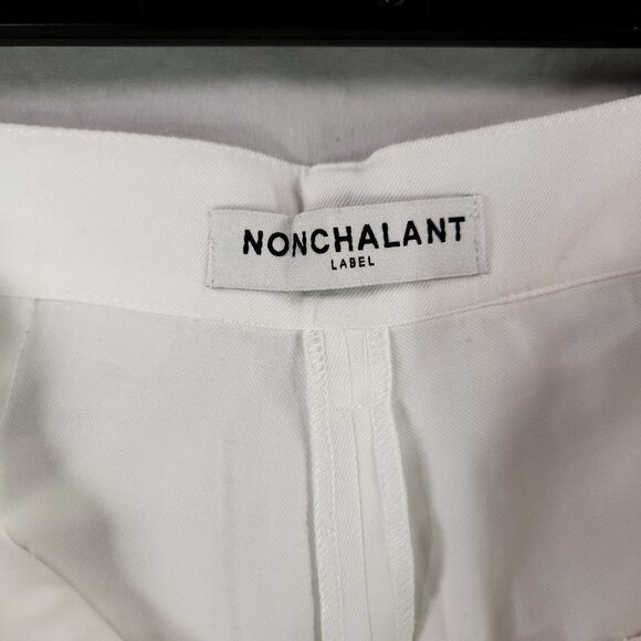 Revolve Nonchalant Label Fabi Pleated-Front Wide Leg Pants Size XS In White - Picture 9 of 14